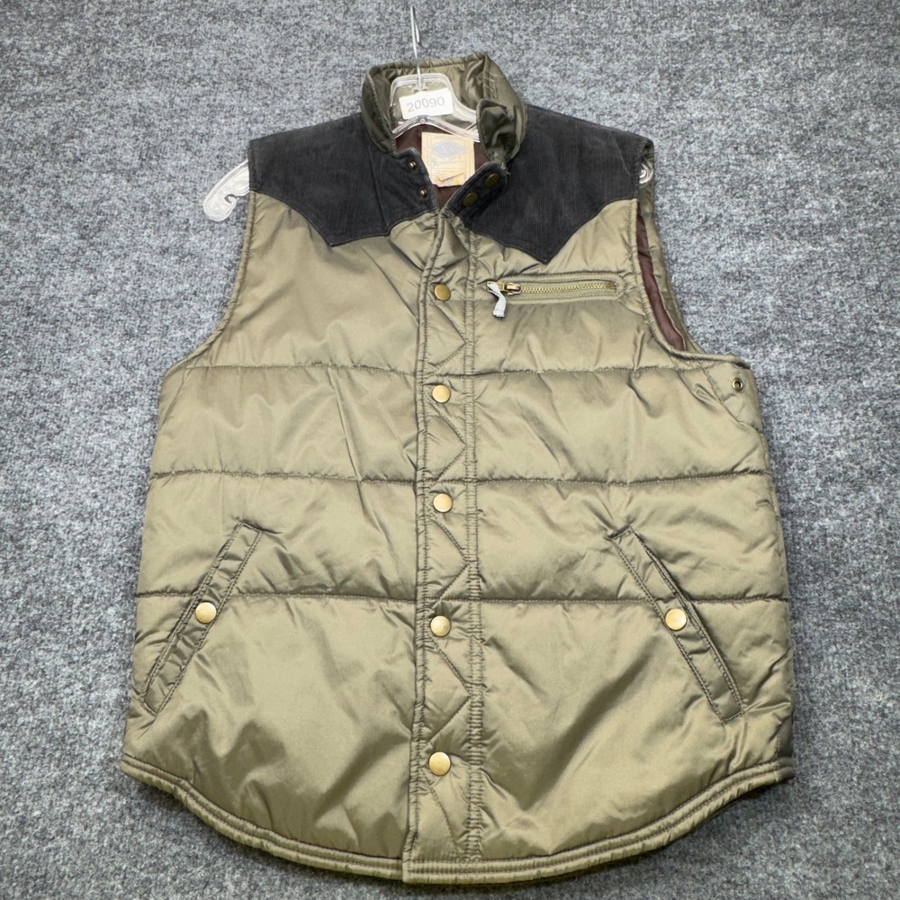 Salt Valley Urban Outfitters Vest Mens Small Green Corduroy Western Puffer Yoke